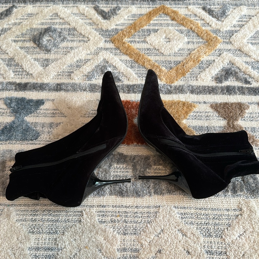 Jeffrey Campbell Florette Floral Sock Booties Black Pointed Toe Stiletto Boots - Picture 6 of 6